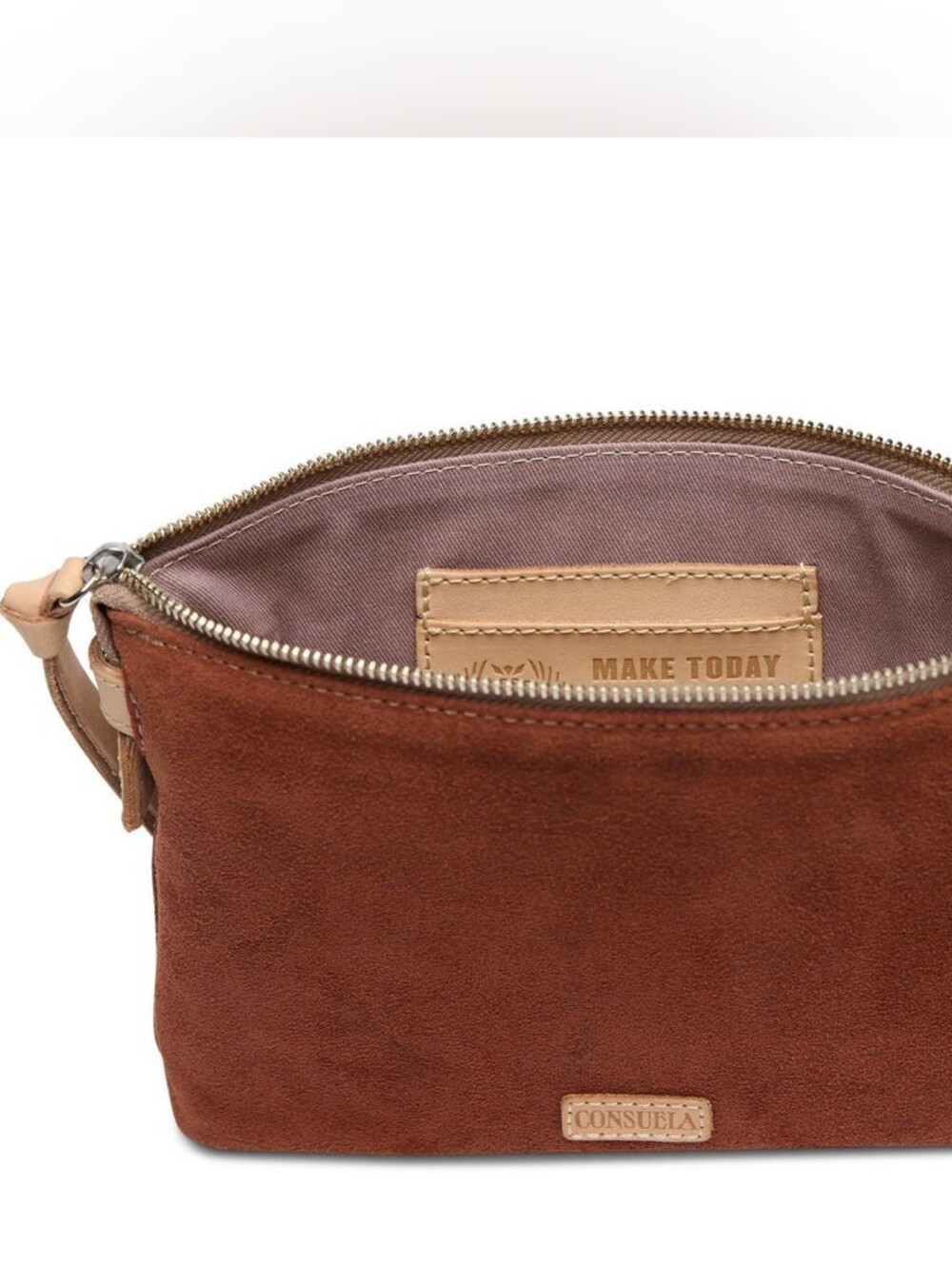CONSUELA Suede Sienna Midtown Crossbody with Multicolor Floral Embroidery NWOT - Picture 7 of 16